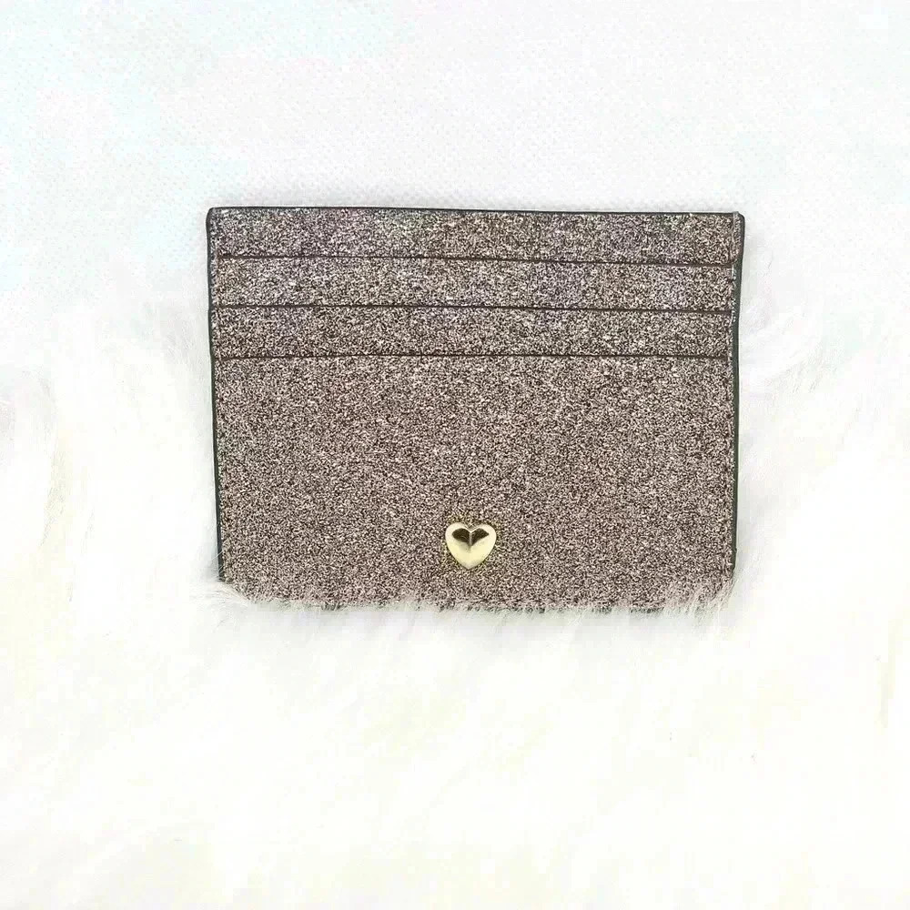 Pink Glitter Card Case Wallet